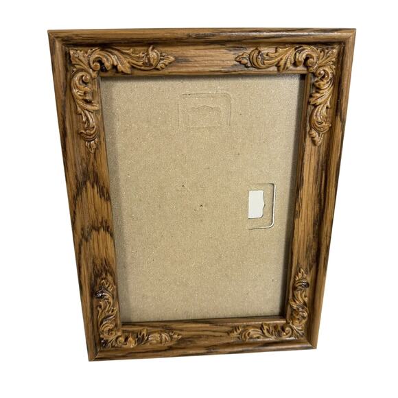 Ornate Standing Picture Frame Stained Wood Floral 4.5 x6.5 Inch Picture Print BN - Picture 1 of 4